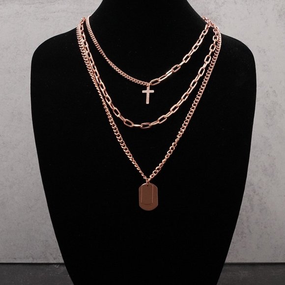 Rose Gold Layered Necklace - Picture 2 of 2